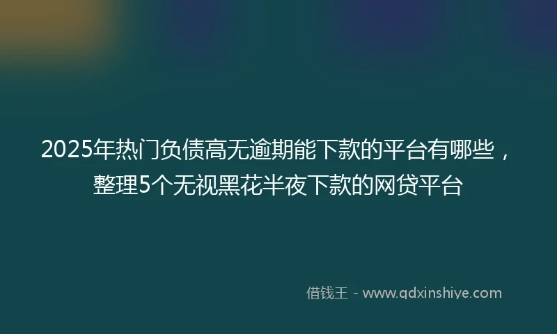 2025年热门负债高无逾期能下款的平台有哪些，整理5个无视黑花半夜下款的网贷平台