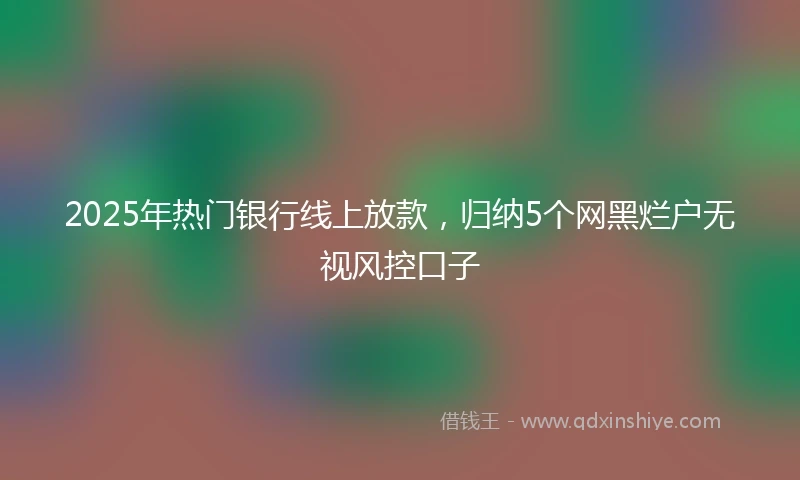 2025年热门银行线上放款，归纳5个网黑烂户无视风控口子