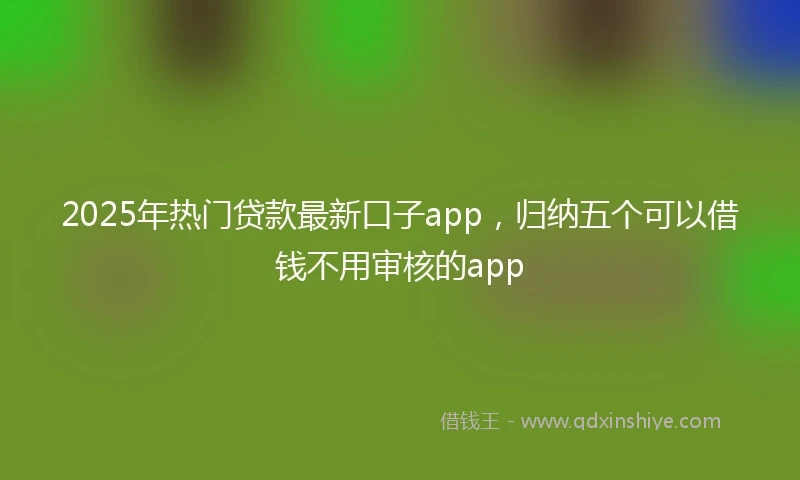 2025年热门贷款最新口子app，归纳五个可以借钱不用审核的app