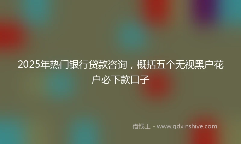 2025年热门银行贷款咨询，概括五个无视黑户花户必下款口子