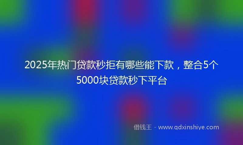 2025年热门贷款秒拒有哪些能下款，整合5个5000块贷款秒下平台