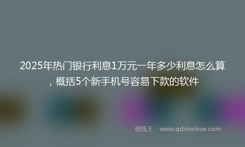 2025年热门银行利息1万元一年多少利息怎么算，概括5个新手机号容易下款的软件