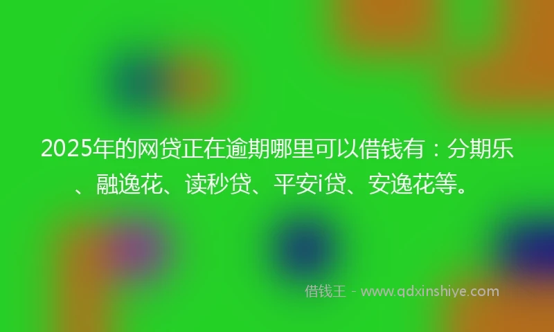 2025年的网贷正在逾期哪里可以借钱有：分期乐、融逸花、读秒贷、平安i贷、安逸花等。