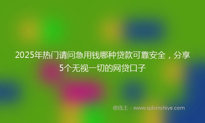 2025年热门请问急用钱哪种贷款可靠安全，分享5个无视一切的网贷口子