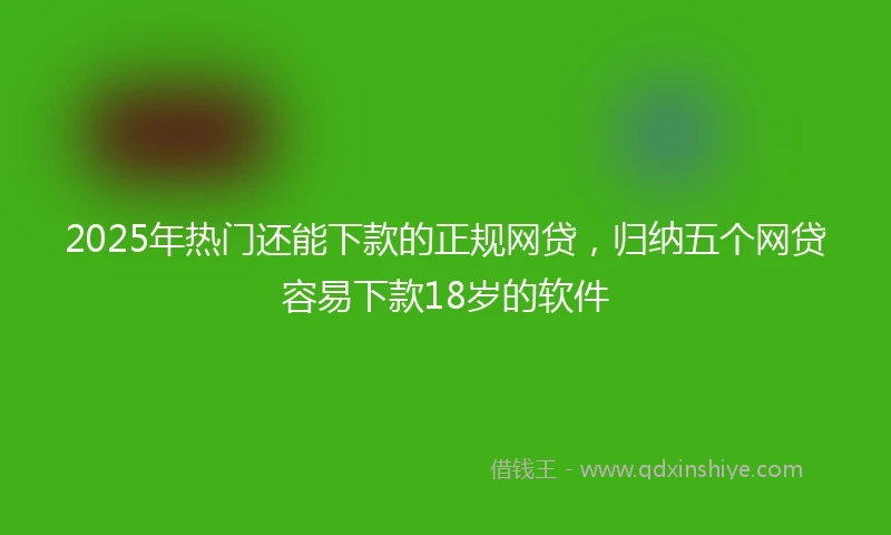 2025年热门还能下款的正规网贷，归纳五个网贷容易下款18岁的软件