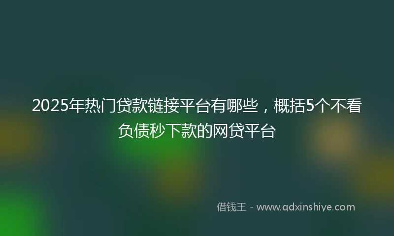 2025年热门贷款链接平台有哪些，概括5个不看负债秒下款的网贷平台
