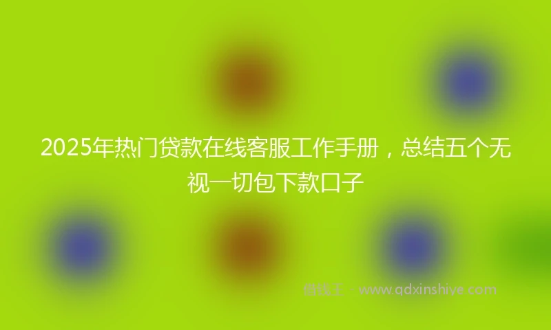 2025年热门贷款在线客服工作手册，总结五个无视一切包下款口子