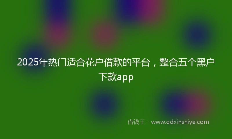 2025年热门适合花户借款的平台，整合五个黑户下款app