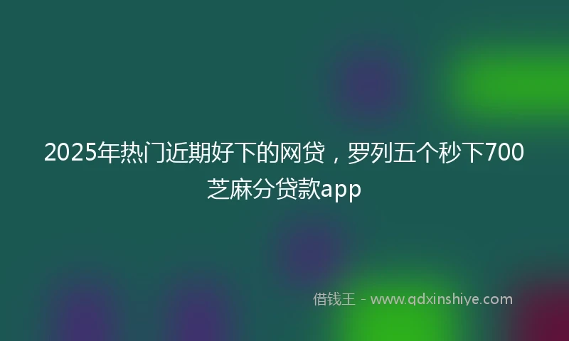 2025年热门近期好下的网贷，罗列五个秒下700芝麻分贷款app