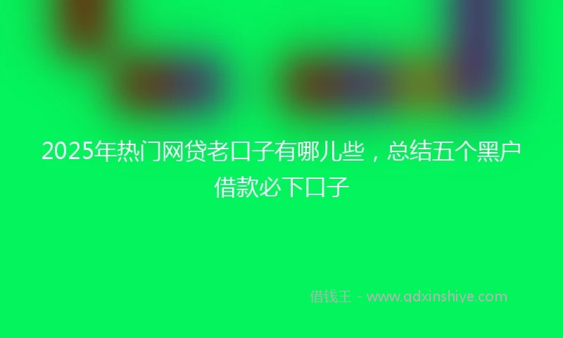 2025年热门网贷老口子有哪儿些，总结五个黑户借款必下口子