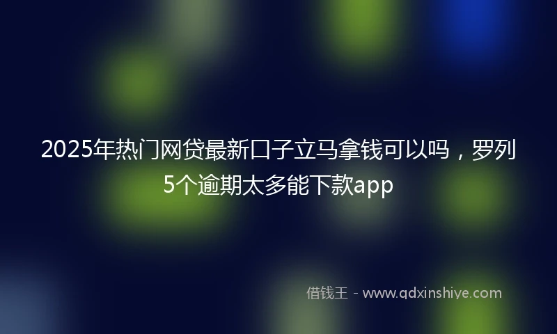 2025年热门网贷最新口子立马拿钱可以吗，罗列5个逾期太多能下款app