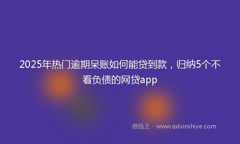 2025年热门逾期呆账如何能贷到款，归纳5个不看负债的网贷app