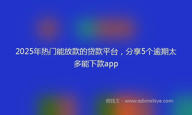 2025年热门能放款的贷款平台，分享5个逾期太多能下款app