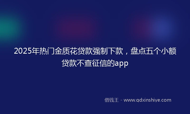 2025年热门金质花贷款强制下款，盘点五个小额贷款不查征信的app