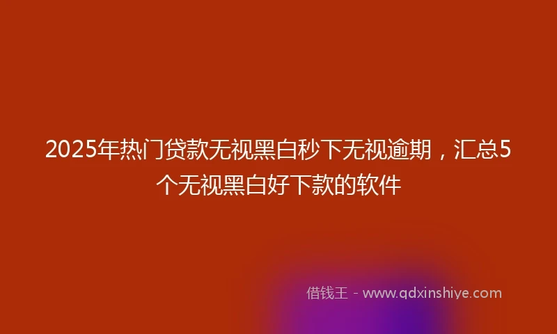 2025年热门贷款无视黑白秒下无视逾期，汇总5个无视黑白好下款的软件