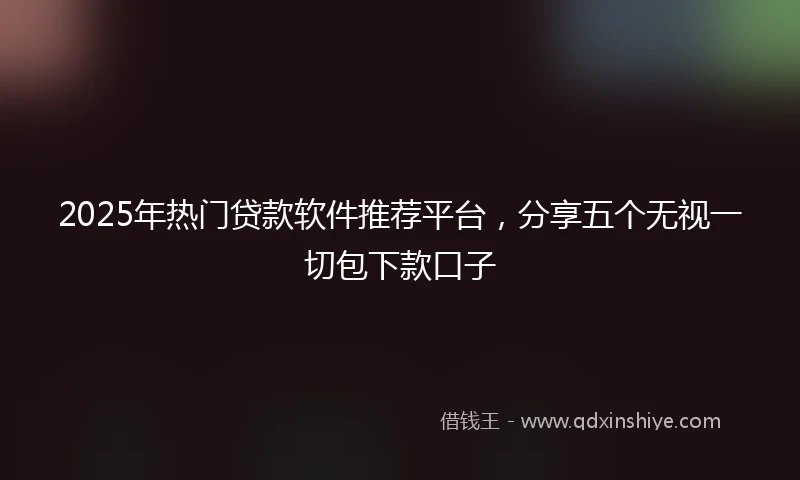 2025年热门贷款软件推荐平台，分享五个无视一切包下款口子