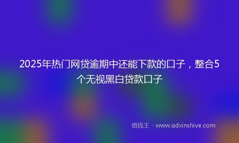 2025年热门网贷逾期中还能下款的口子，整合5个无视黑白贷款口子