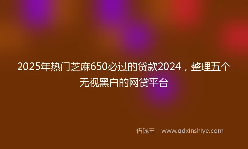 2025年热门芝麻650必过的贷款2024，整理五个无视黑白的网贷平台