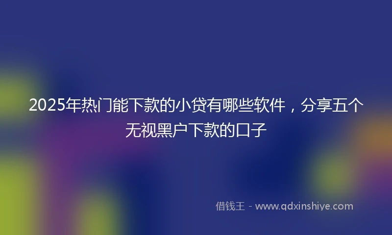 2025年热门能下款的小贷有哪些软件，分享五个无视黑户下款的口子