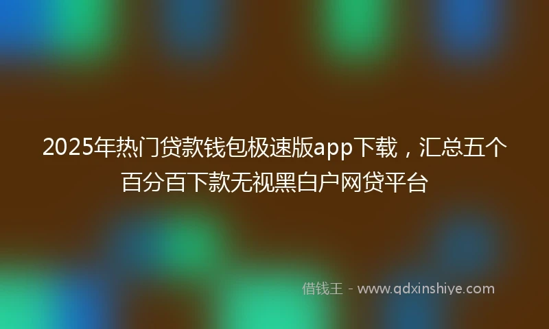 2025年热门贷款钱包极速版app下载，汇总五个百分百下款无视黑白户网贷平台