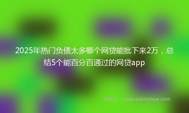 2025年热门负债太多哪个网贷能批下来2万，总结5个能百分百通过的网贷app