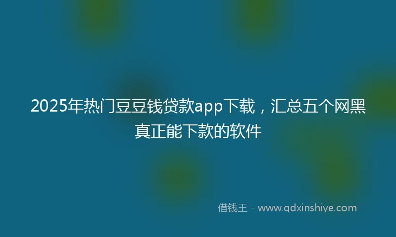 2025年热门豆豆钱贷款app下载，汇总五个网黑真正能下款的软件