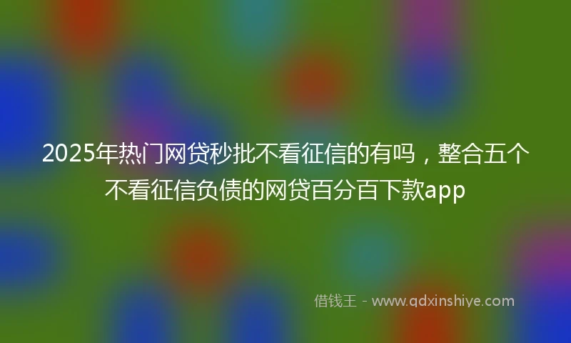 2025年热门网贷秒批不看征信的有吗，整合五个不看征信负债的网贷百分百下款app
