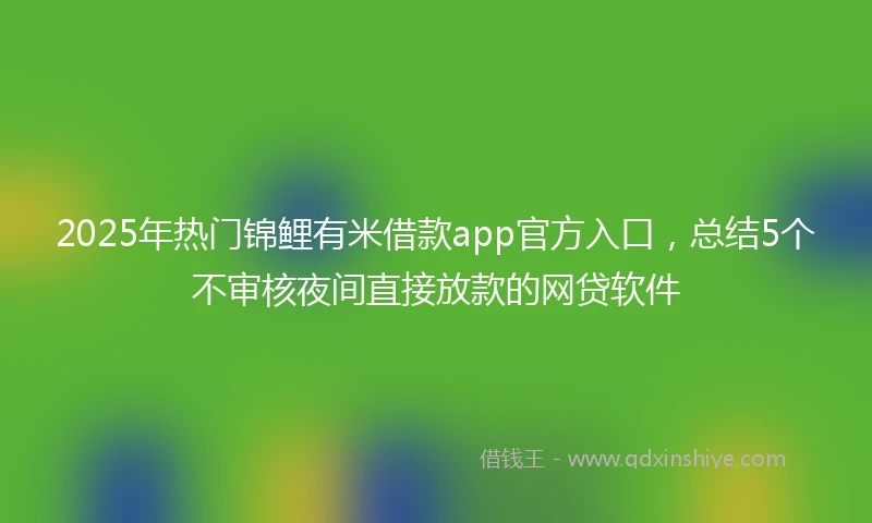 2025年热门锦鲤有米借款app官方入口，总结5个不审核夜间直接放款的网贷软件