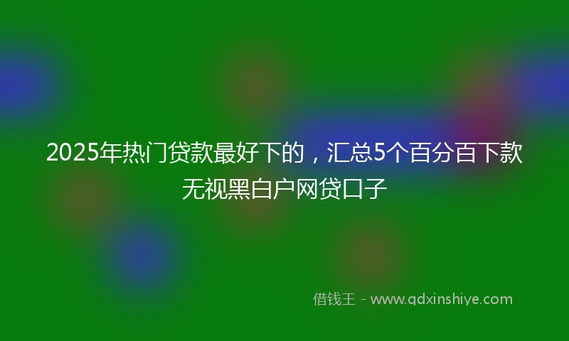 2025年热门贷款最好下的，汇总5个百分百下款无视黑白户网贷口子