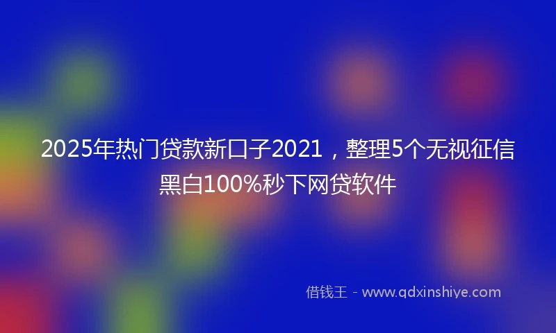 2025年热门贷款新口子2021,整理5个无视征信黑白100%秒下网贷软件
