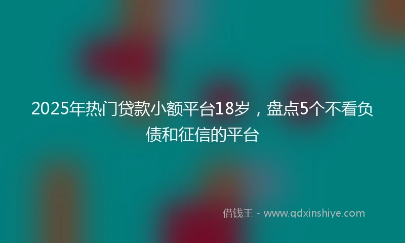 2025年热门贷款小额平台18岁，盘点5个不看负债和征信的平台
