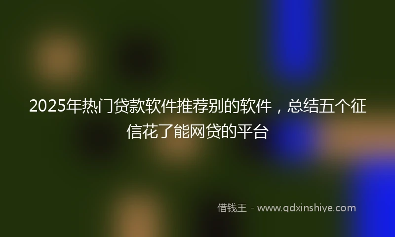 2025年热门贷款软件推荐别的软件，总结五个征信花了能网贷的平台