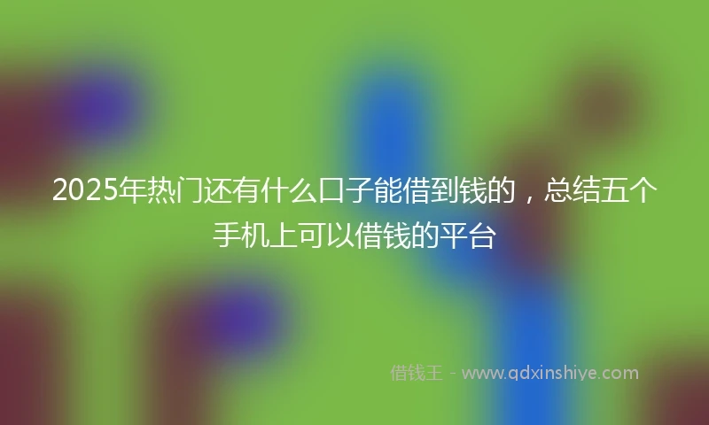 2025年热门还有什么口子能借到钱的，总结五个手机上可以借钱的平台