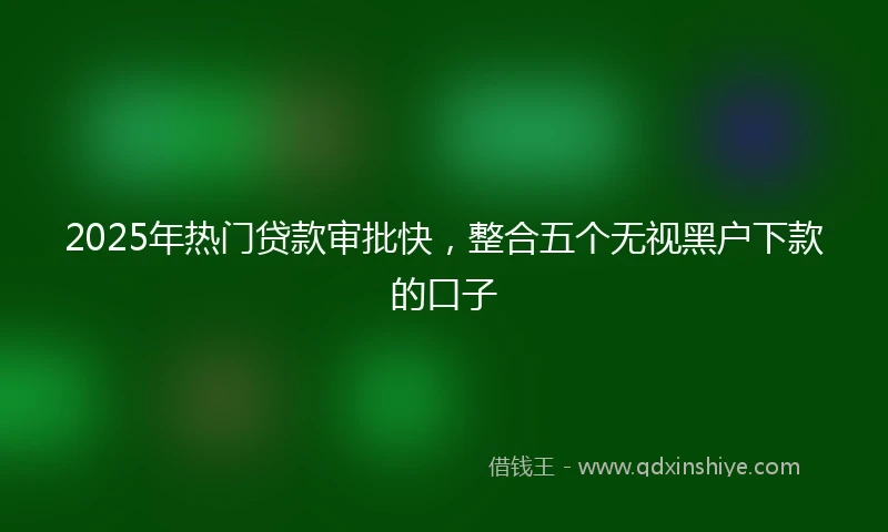 2025年热门贷款审批快，整合五个无视黑户下款的口子