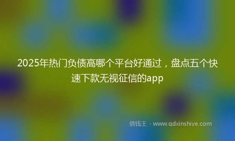 2025年热门负债高哪个平台好通过，盘点五个快速下款无视征信的app