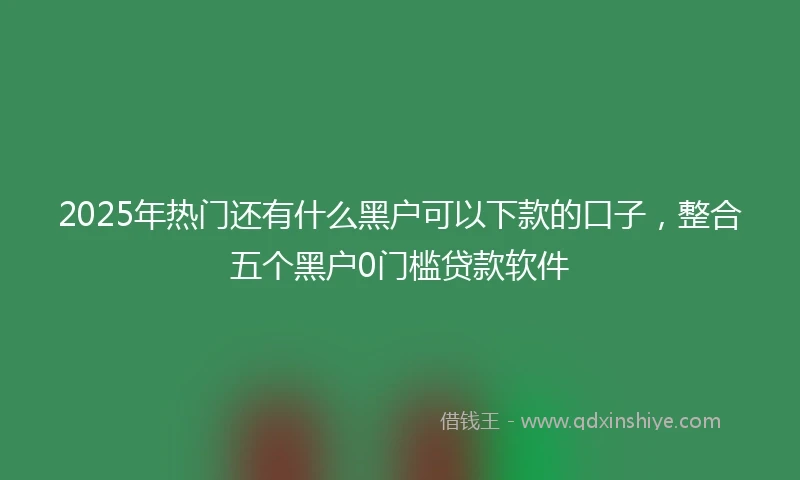 2025年热门还有什么黑户可以下款的口子，整合五个黑户0门槛贷款软件