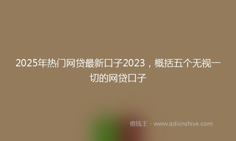 2025年热门网贷最新口子2023，概括五个无视一切的网贷口子