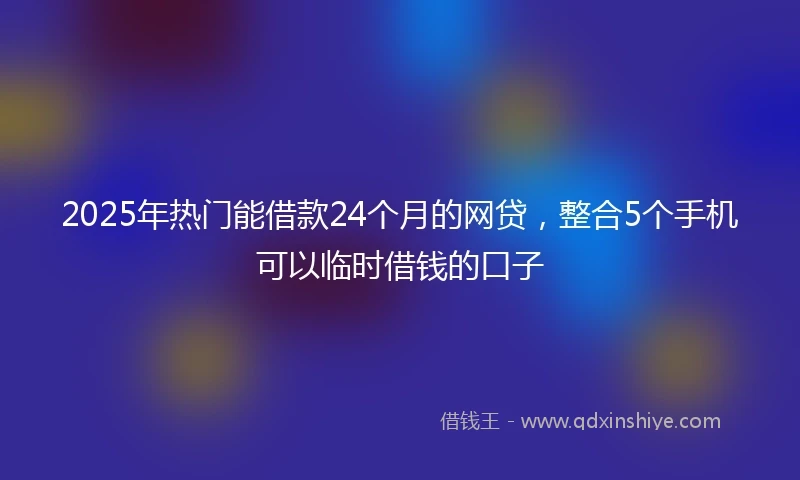 2025年热门能借款24个月的网贷，整合5个手机可以临时借钱的口子