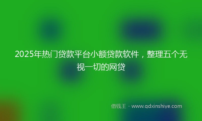 2025年热门贷款平台小额贷款软件，整理五个无视一切的网贷