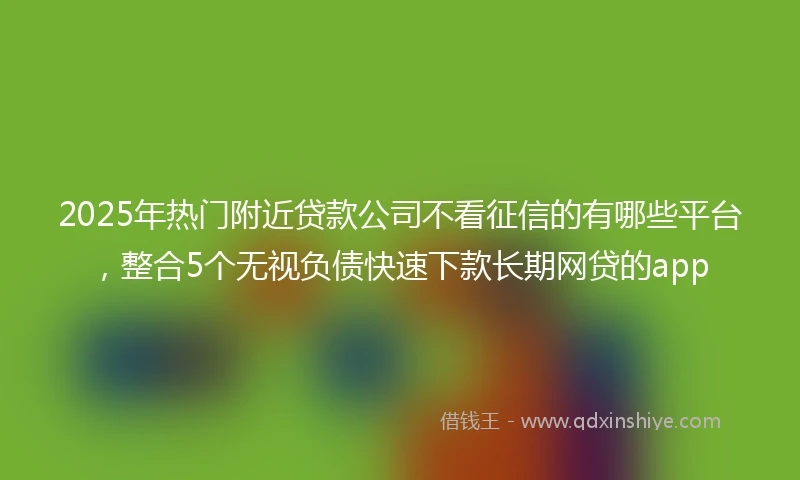 2025年热门附近贷款公司不看征信的有哪些平台，整合5个无视负债快速下款长期网贷的app