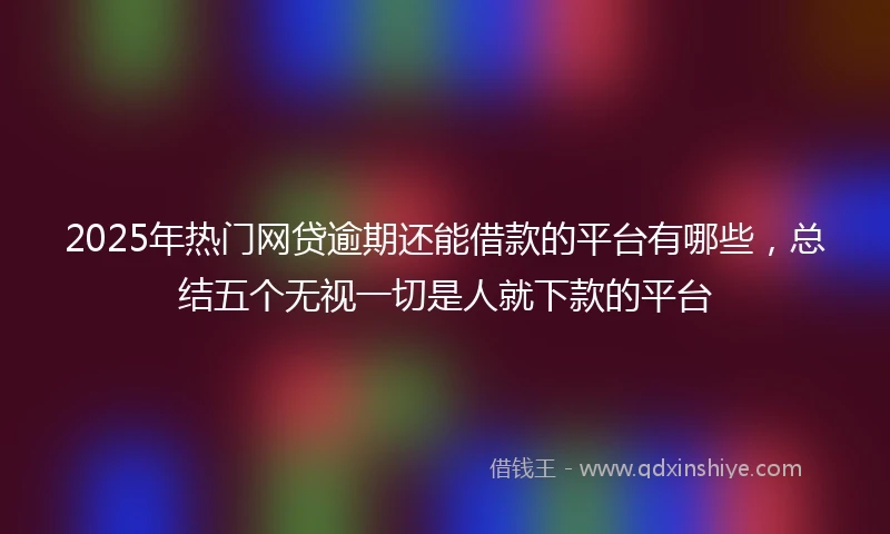 2025年热门网贷逾期还能借款的平台有哪些，总结五个无视一切是人就下款的平台