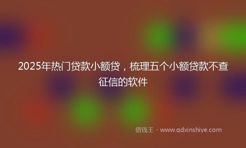 2025年热门贷款小额贷，梳理五个小额贷款不查征信的软件