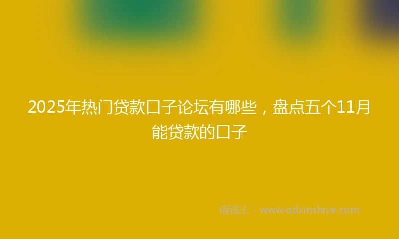 2025年热门贷款口子论坛有哪些,盘点五个11月能贷款的口子