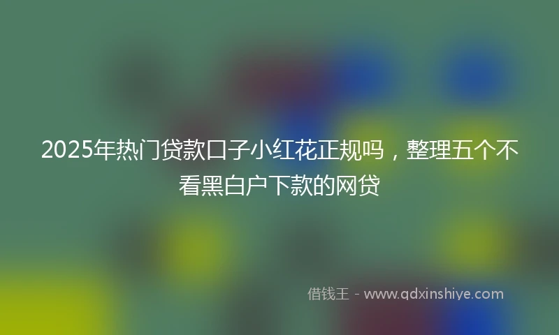 2025年热门贷款口子小红花正规吗，整理五个不看黑白户下款的网贷