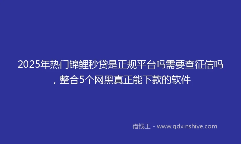 2025年热门锦鲤秒贷是正规平台吗需要查征信吗，整合5个网黑真正能下款的软件