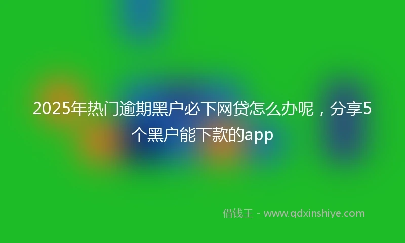 2025年热门逾期黑户必下网贷怎么办呢，分享5个黑户能下款的app