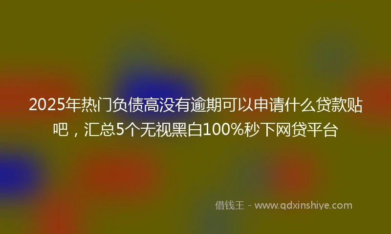 2025年热门负债高没有逾期可以申请什么贷款贴吧，汇总5个无视黑白100%秒下网贷平台