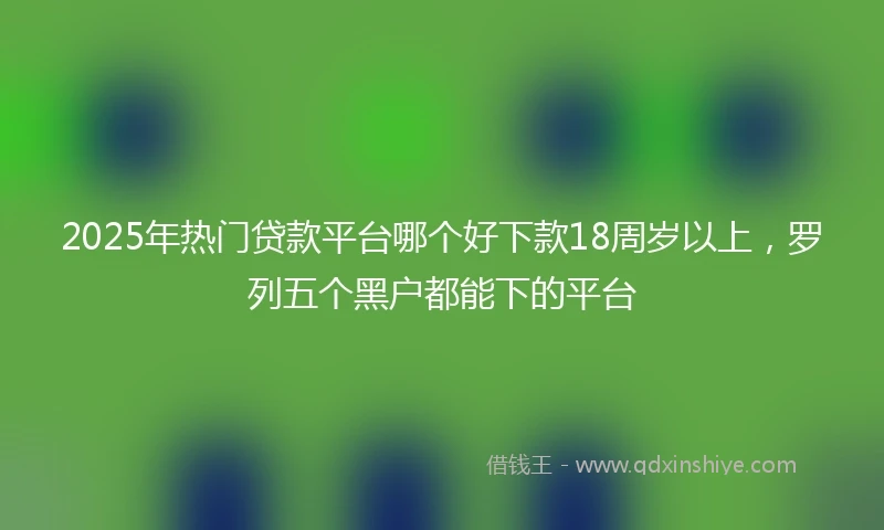 2025年热门贷款平台哪个好下款18周岁以上，罗列五个黑户都能下的平台