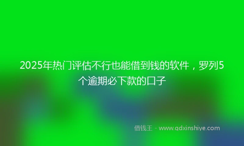 2025年热门评估不行也能借到钱的软件，罗列5个逾期必下款的口子