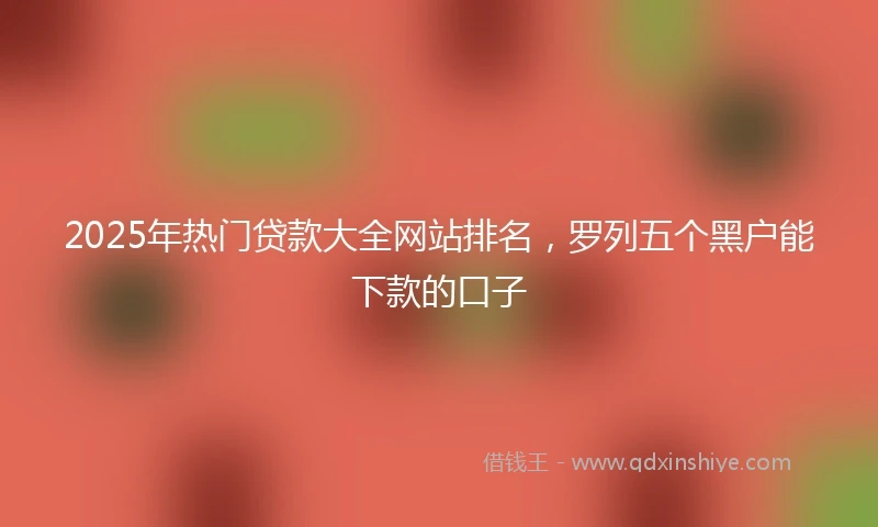 2025年热门贷款大全网站排名，罗列五个黑户能下款的口子